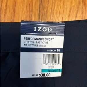 Izod Navy Performance Shorts with Adjustable Waist